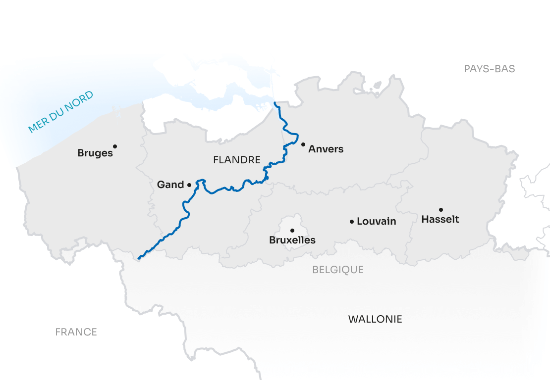 Map Flanders FR Scheldt Route