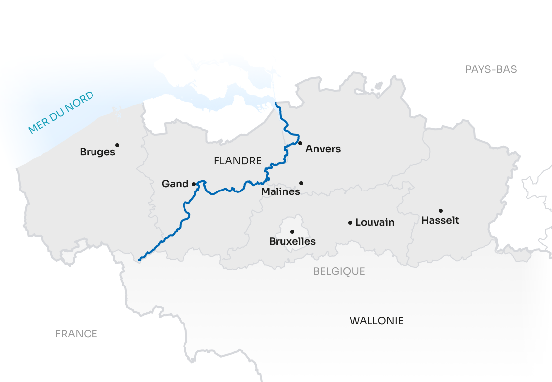 Map Flanders FR Scheldt Route